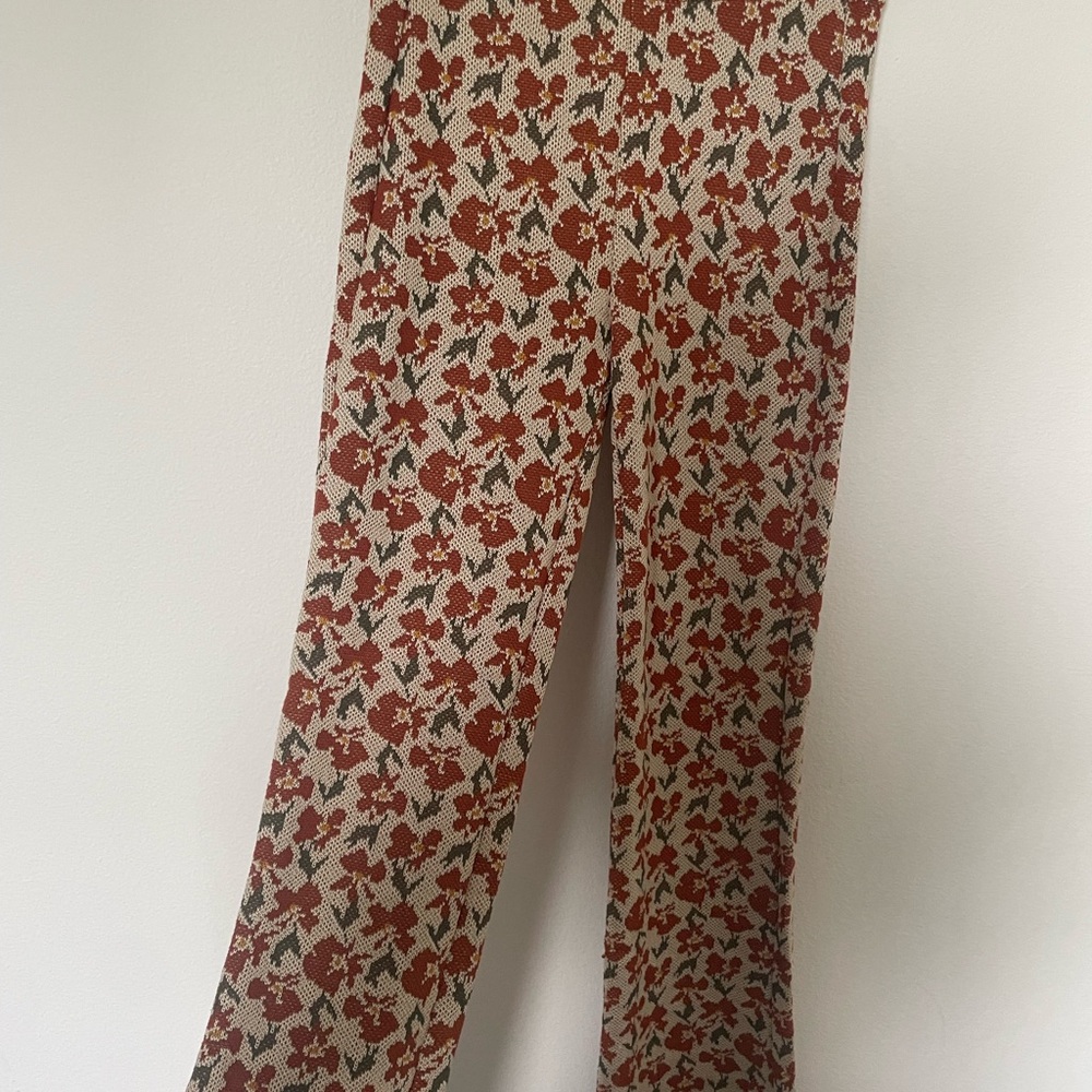 Urban Outfitters Floral Knit Flare Pants - Picture 6 of 6